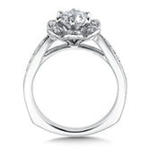 Floral Shape Halo Diamond Engagement Ring